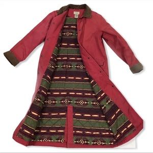Vintage LL Bean Flannel Lined Chore Long Barn Coat